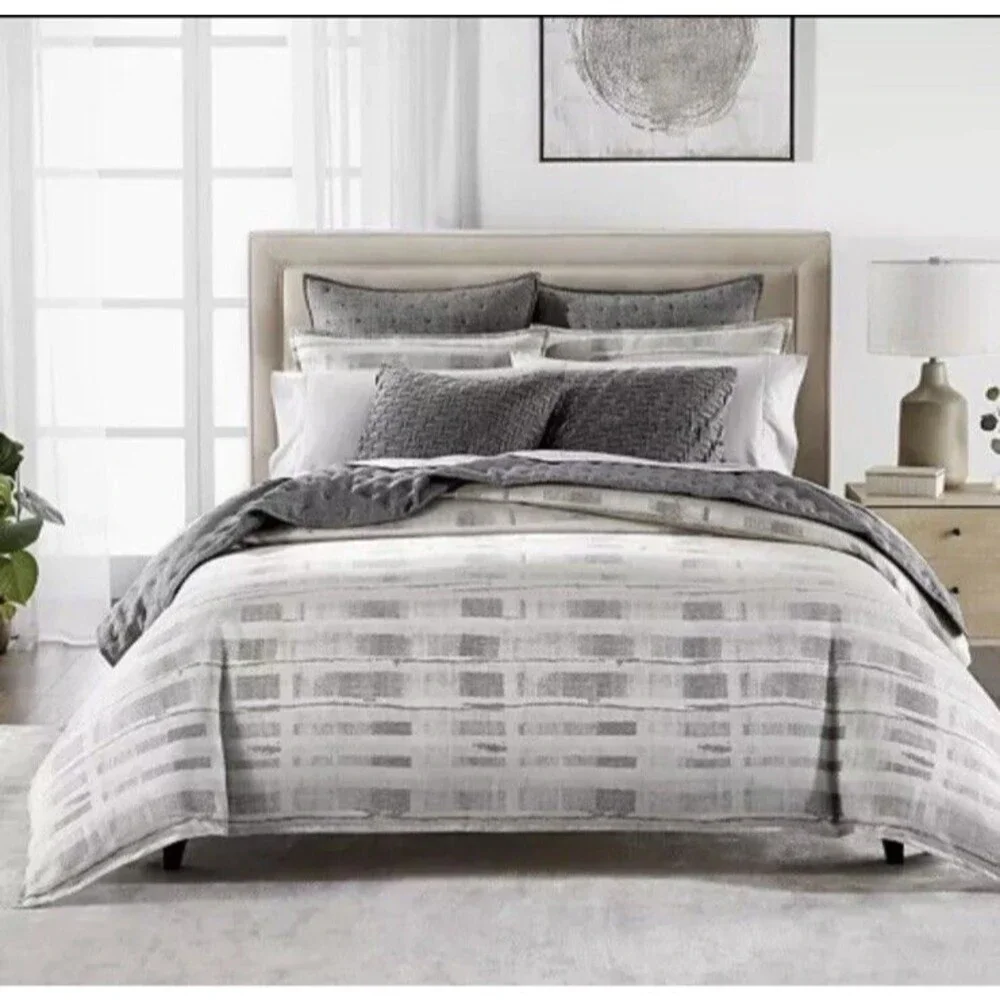 Hotel Collection Broken Stripe KING Duvet & Shams Set $500